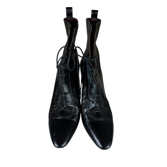 Marc Jacobs The Victorian Black Leather Lace-Up Ankle Boots Size 7 US - Picture 6 of 11